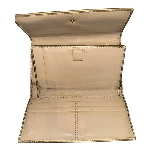 Coach Metallic Tan/Gold Trifold Optic Signature Wallet - Picture 10 of 10